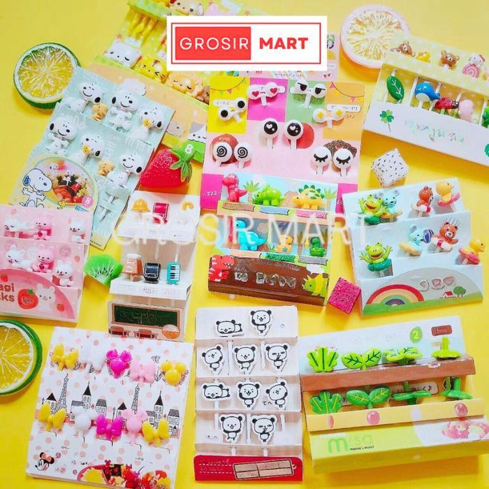 GrosirMart Tusukan Bento Karakter Gemoy Garpu Bento Buah Kue Dessert Foodpicks Dekorasi Hias Bento