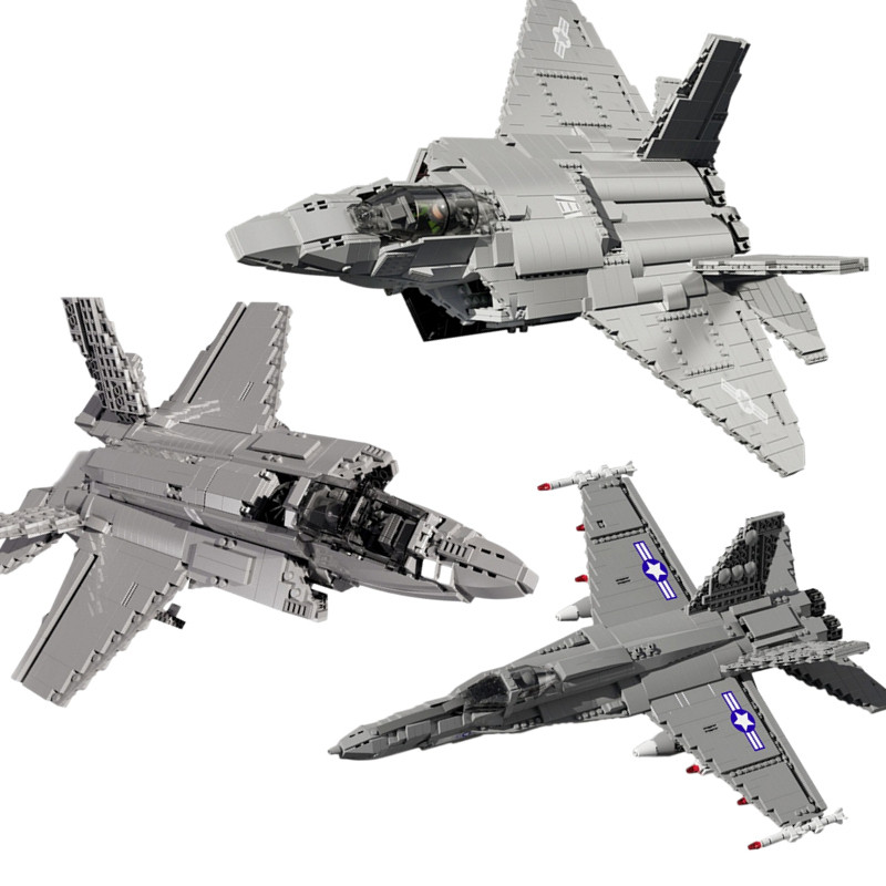 Aircraft Series F22 Fighter Building Blocks Model Famous WWII Military Airplanes MOC Bricks Sets