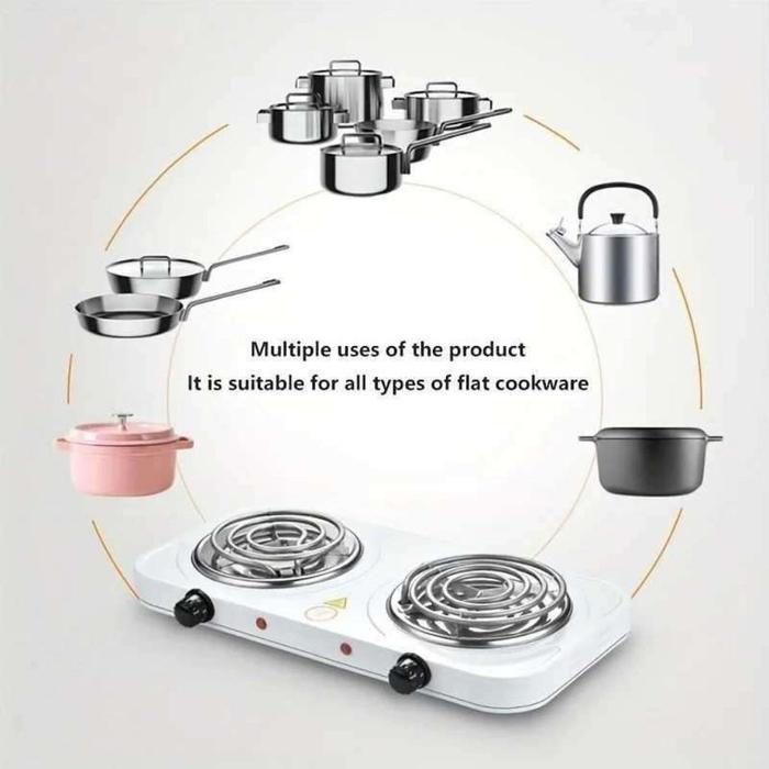 Kompor Listrik Portable 2 Tungku Hemat Listrik Multifungsi