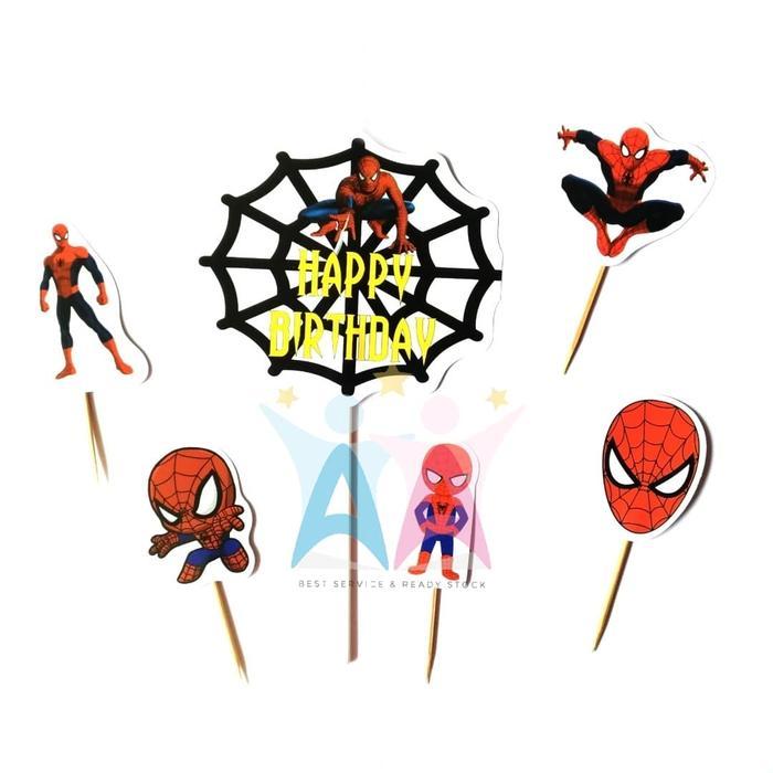 Topper Cake Set Spiderman Kue Ulang Tahun Anak