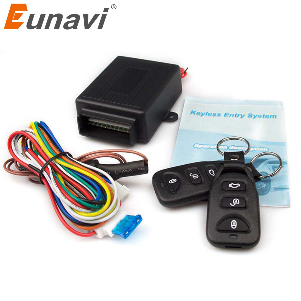 Eunavi 12V New Universal Car Auto Remote Central Kit Door Lock Locking Vehicle Keyless Entry System 
