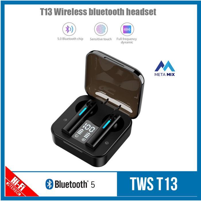 SALE TWS T13 Earphone Headset Bluetooth 5.0 Wireless Earbuds Termurah