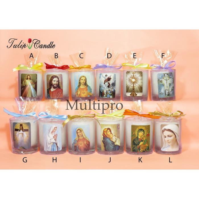 Lilin Doa Gelas Kecil Maria/Yesus