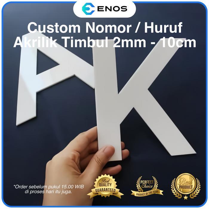 HURUF TIMBUL / NO RUMAH AKRILIK 2MM TINGGI 10CM / ANGKA / HIASAN
