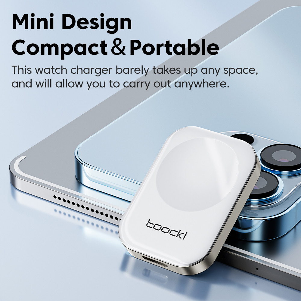 Toocki Portable Wireless Charger For Apple Watch 7 SE 6 5 4 Lightning USB Charger For iWatch Series