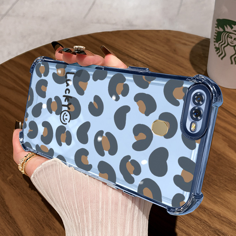 Casing Hp untuk OPPO A7 A5s A12 A12s A11K Case Macan tutul kartun Kasing Phone plating Cesing Berlak