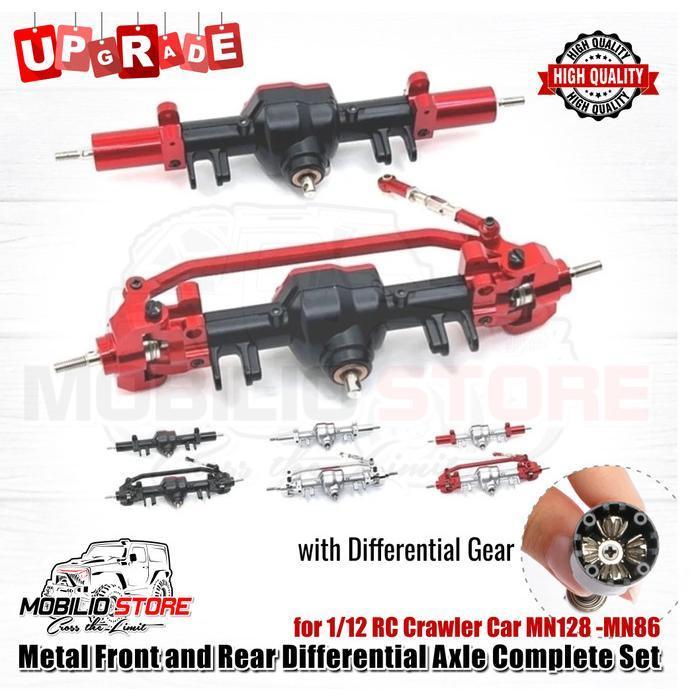 TERBARU Metal Front and Rear Differential Axle Complete Set for MN128 - MN86 TERBARU