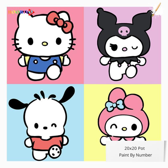 Paint By Number Mainan Edukasi anak/DIY Paint By Numbers 20x20/Kanvas Lukis Mewarnai anak dewasa