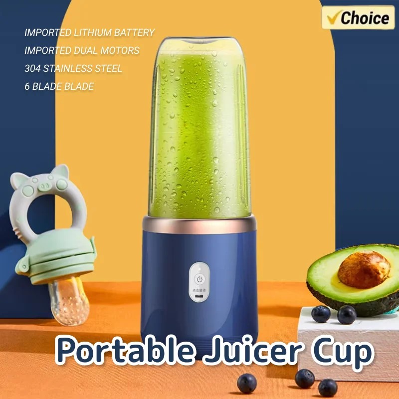 1set-New portable juicer with 2 cups, USB rechargeable mini blender, fresh juicer cup, personal