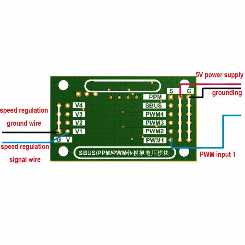 4 Channels Servo PWM/PPM/SBUS to Voltage Converter Module 0-5V Analog Signal Voltage Conversion