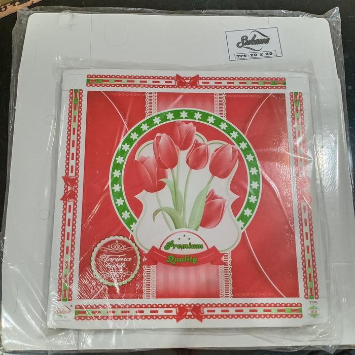 Kotak Dus Nasi 20x20 Motif / Box Kardus Tempat Makan Nasi Sayur Lauk