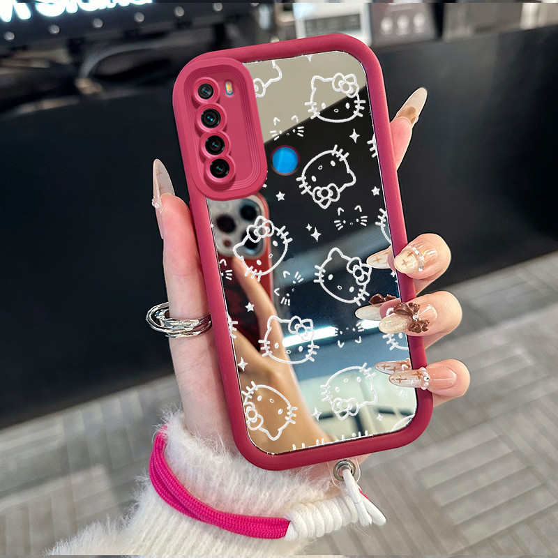 Casing Hp untuk Xiaomi Redmi Note 8 Note 8T Case Casing kucing pola Silikon Softcase Kasing HP tali 