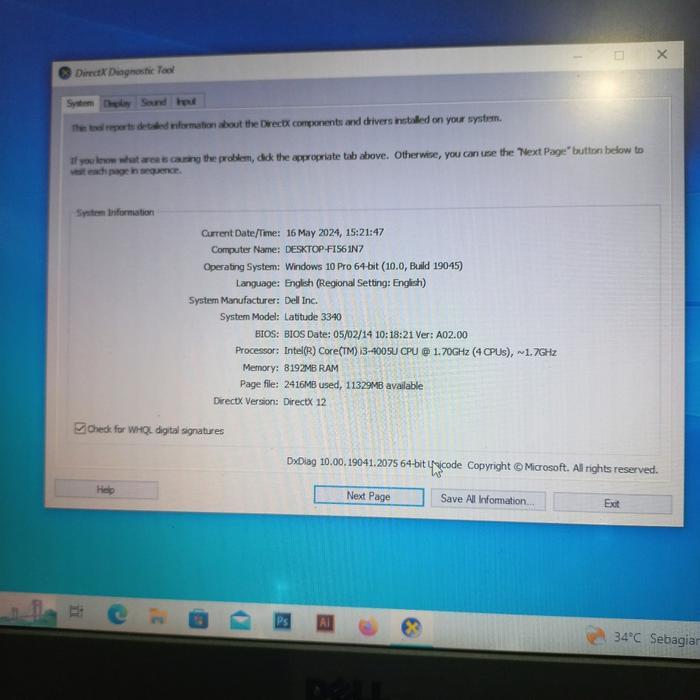MOTHERBOARD / MAINBOARD DELL LATITUDE 3340