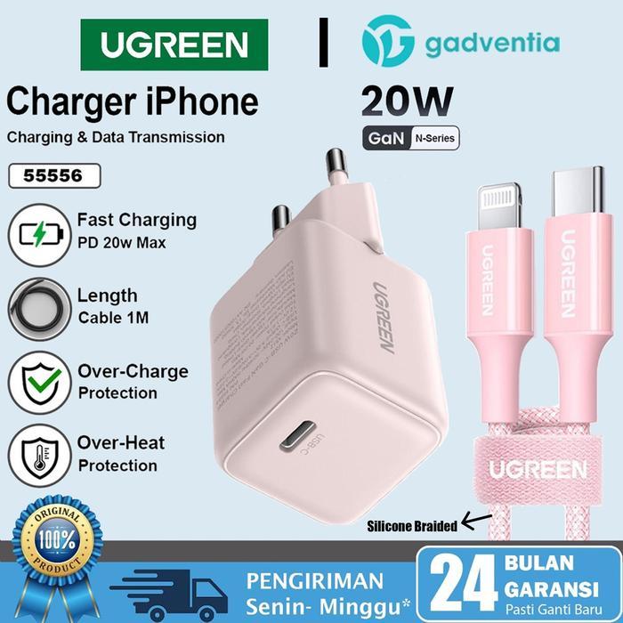 TEREMURAHTERLARIS READY SILAHKAN DIORDER UGREEN CHARGER SET MFI UNTUK IPHONE 11 12 13 14 PRO MAX PD