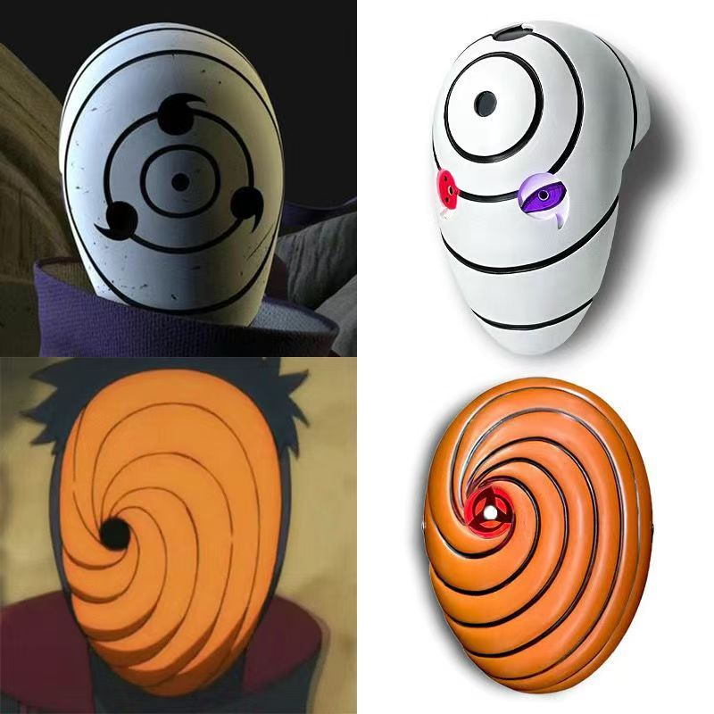 Glowing Obito Uchiha Figures Mask Led Red Sharingan Eyes Full Face Cover Cosplay Mask Halloween