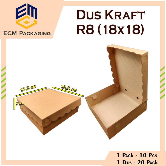 Dus Snack R8 18x18cm Dus Nesto Box Snack Dus Arisan Dus Kraft Coklat Dus Nasi Kardus Snack Coklat 10