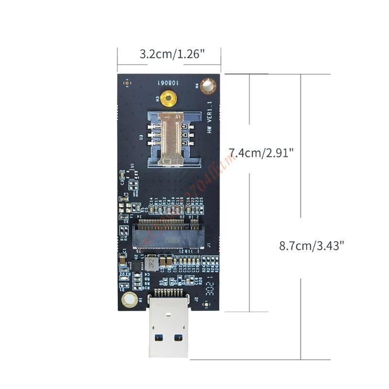 72XA NGFF Key-B to USB3.0 3G WWAN Module Test Adapter Board with SIM-Slot Antennas USB WWan Adaspter