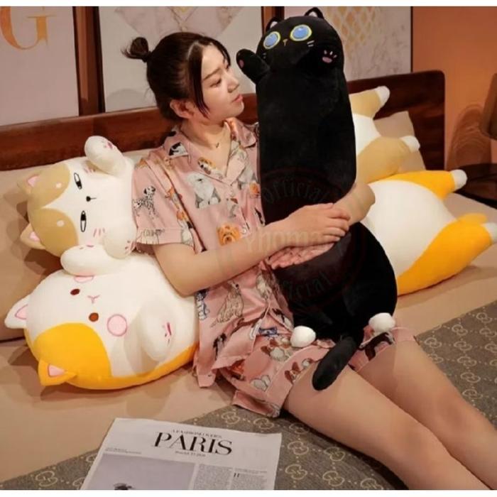 GULING BONEKA KUCING JUMBO 100CM BANTAL GULING KUCING MAINAN BONEKA HALUS DAN LEMBUT