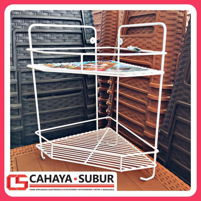 KIS RAK GANTUNG SUDUT RAK SABUN SIKU BESI PUTIH RAK KIS SURABAYA S2