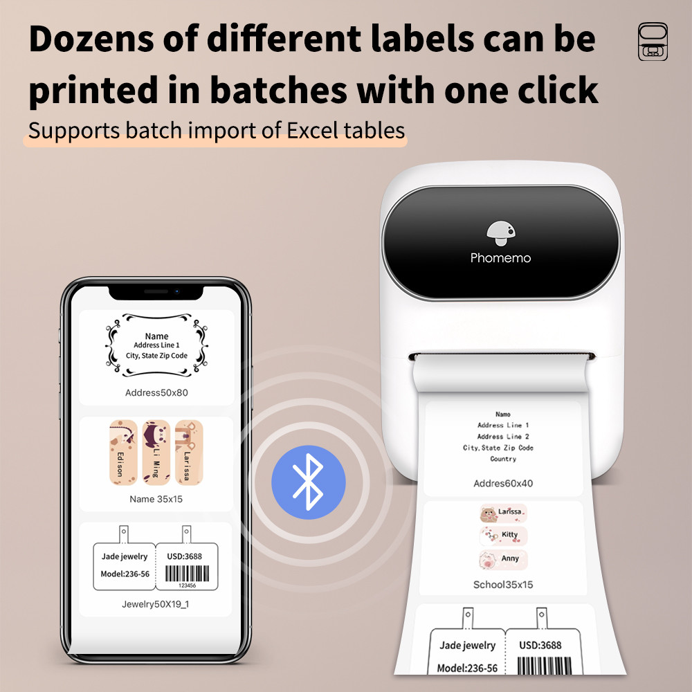 Label Printer Phomemo M110 Mini Printer Portable Thermal Label Printer Stickers Pocket Labeling