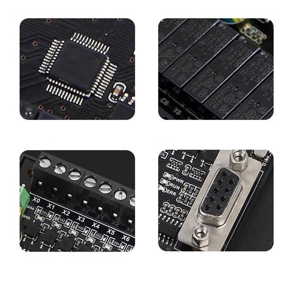 DC24V PLC 9600 baud With Shell FX2N-10 14/20//24/30/32MR MT Transistor Relay 2CH 0-10V input 1CH