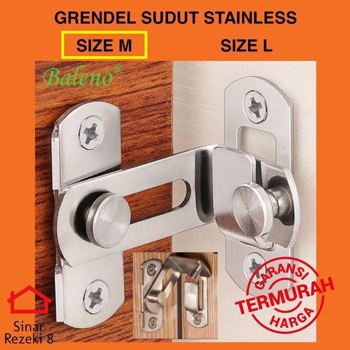 Grendel Sudut Kait / Cantol Pintu Geser Kunci Sliding Gembok Siku .