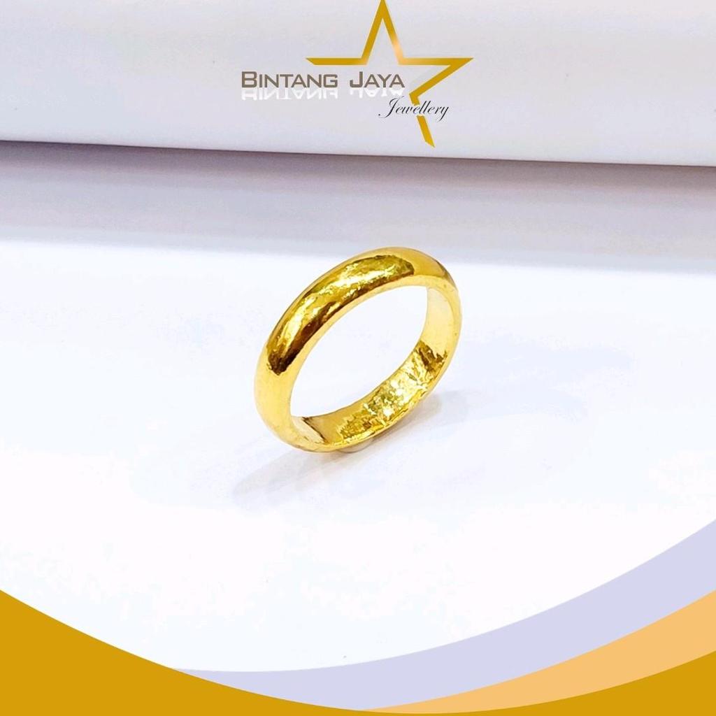 Cincin Emas Belah Rotan (Timbang Air) 0.53 - Kadar LM99 - Berat 10gr - Size 20 - Gramasi mantap emas