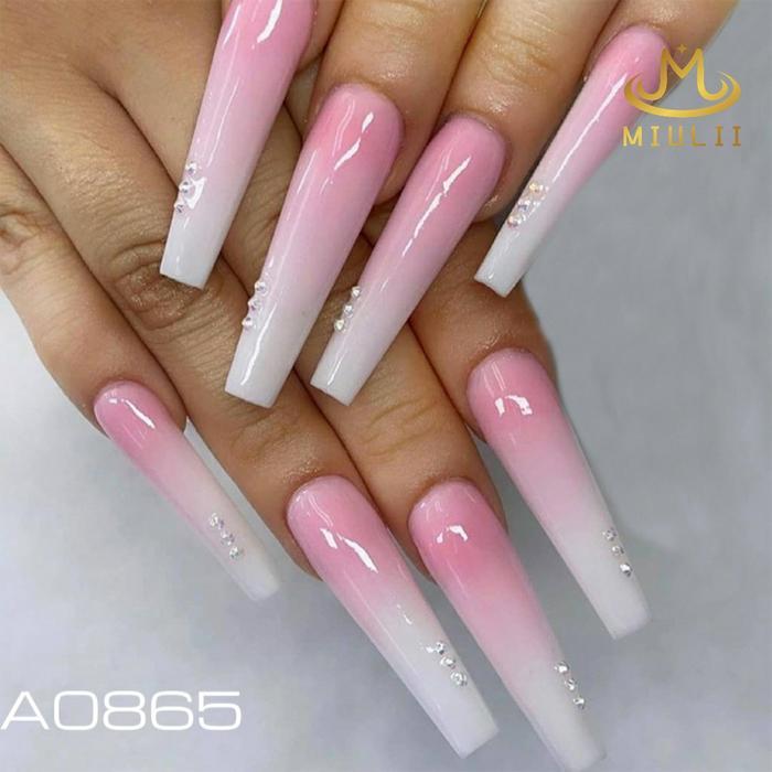 Kuku Palsu Miulii Barbie Nails A0865 Isi 24Pcs Art Lem Tempel Polish Tangan Cat