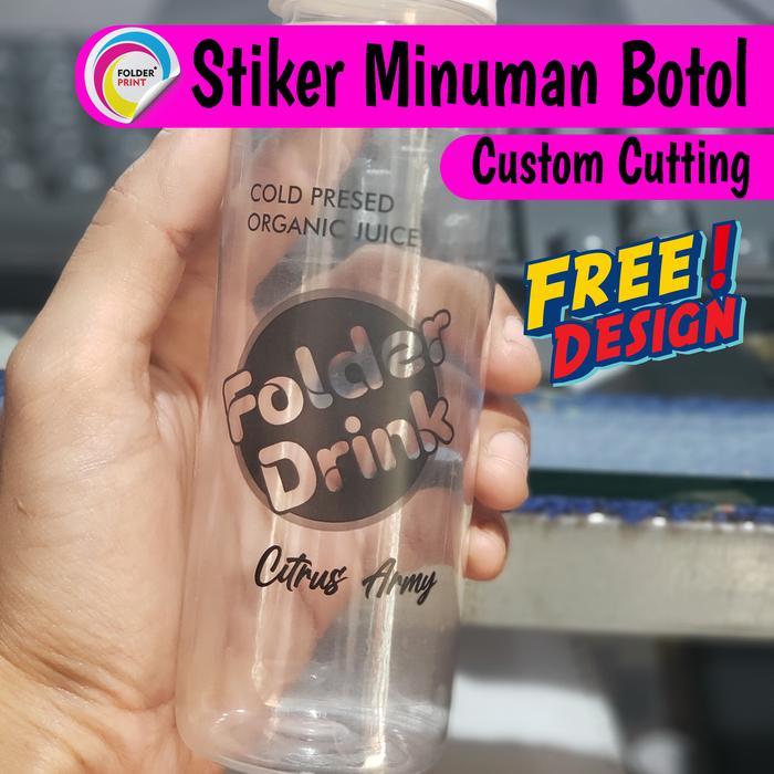 Stiker Label Minuman Botol Anti Air Custom Free Design