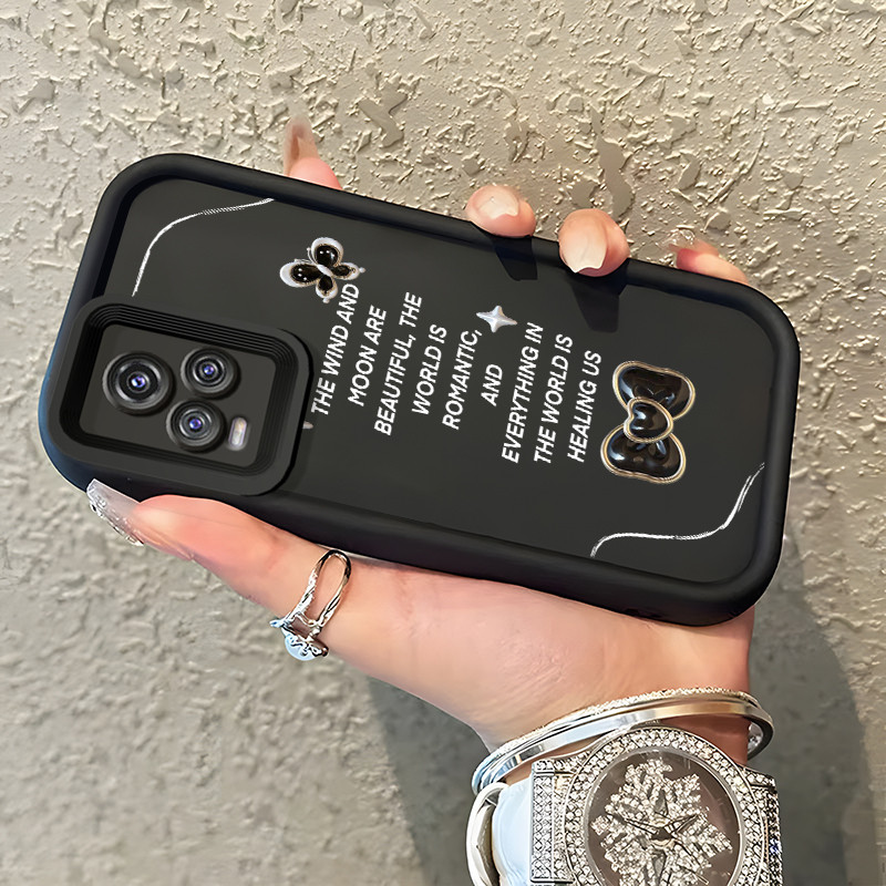 Casing Hp VIVO V20 VIVO V20 Pro Case Pita Kupu-kupu Batu Hitam Mewah Kasing silikon Cesing murah Kes