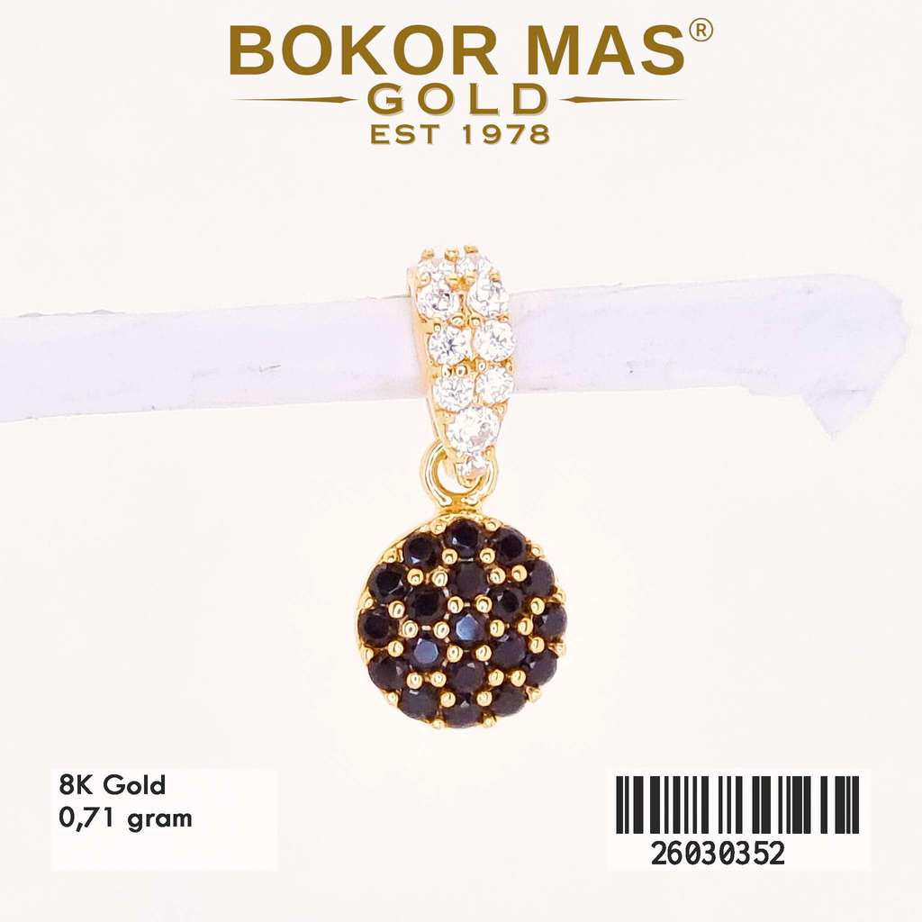 BokorMas Gold Liontin Variasi Permata Hitam Emas Asli Kadar 8K 26030352