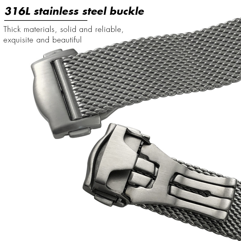 19mm 20mm Stainless Steel Weaving Watchband for Omega Seamaster AT150 Aqua Terra Speedmaster Solid