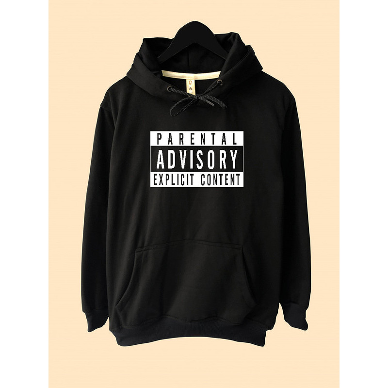 Jaket Hoodie Parental advisory explicit content logo