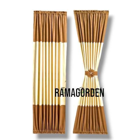 "New" Gorden jendela fullset kombinasi 2 warna/Gorden jendela kupu 2 ikat pita Curtain Tali Bunga