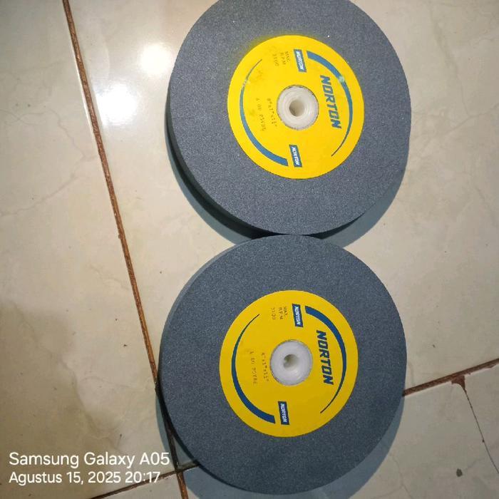 Batu Asah Gerinda Duduk 8"Inch Abu-Abu A80 8"X1"X1" Norton Terbaik