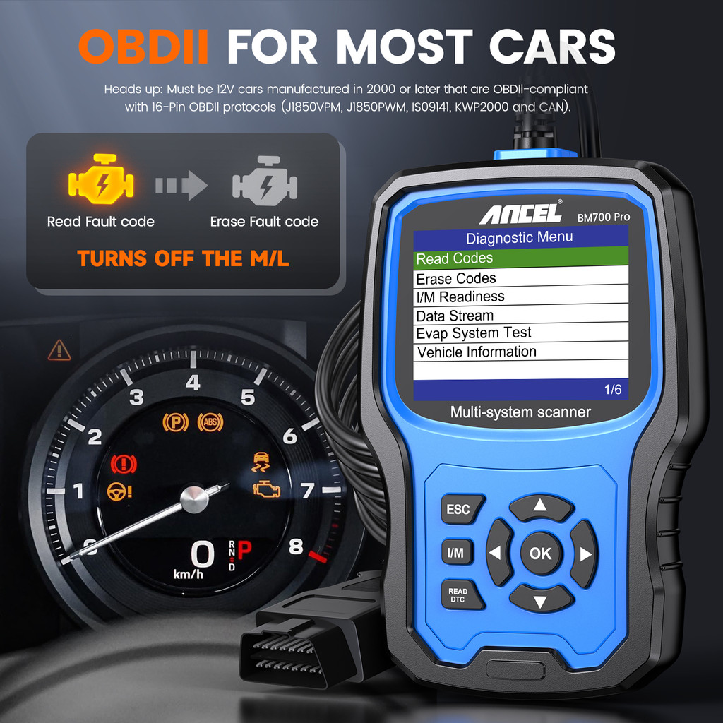 ANCEL BM700 PRO OBD2 Scanner for MINI EPB SAS Airbag TPMS Battery Oil Reset OBD2 Automotive Scanner