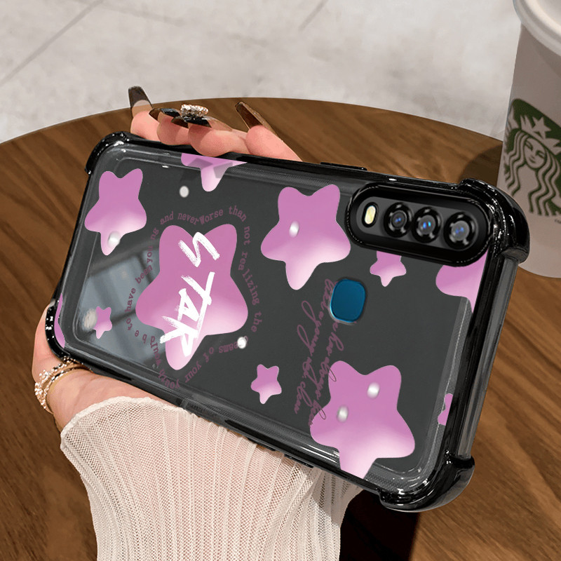 Casing Hp untuk VIVO Y17 Y15 Y12 Y3 Y3s 2020 Y12i Case Casing Bintang Lipat pola Cesing HP Kesing em