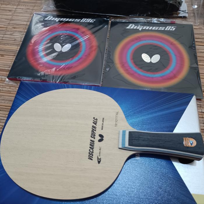 PAKET BAT TENIS MEJA BUTTERFLY VISCARIA SUPER ALC PLUS DIGNICS ORIGINAL