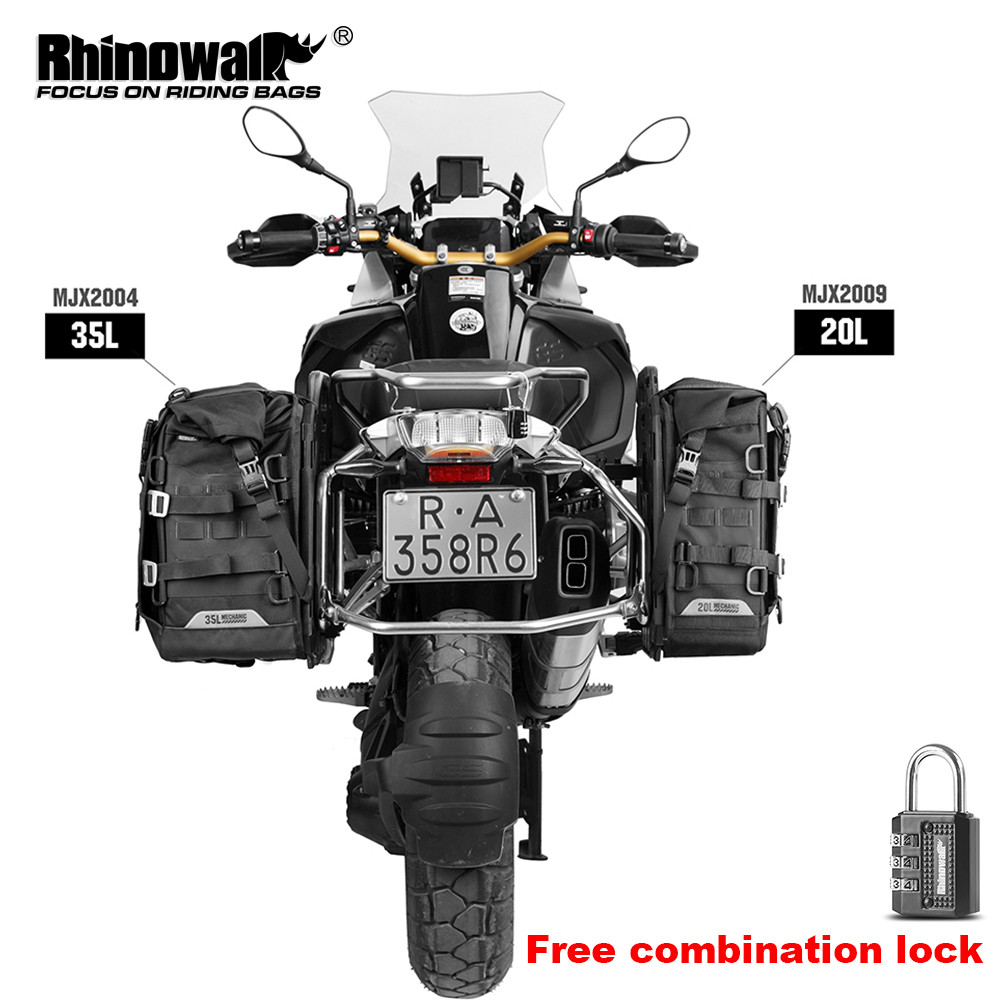 Rhinowalk Motorcycle Side Bag 20/35L Quick-Release Motorcycle Saddle Bag With Anti-Theft Lock