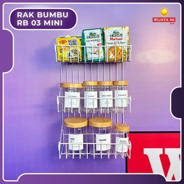 RAK BUMBU RB 03 MINI RAK BUMBU 3 SUSUN RAK DAPUR RAK SUSUN SERBAGUNA RAK GANTUNG