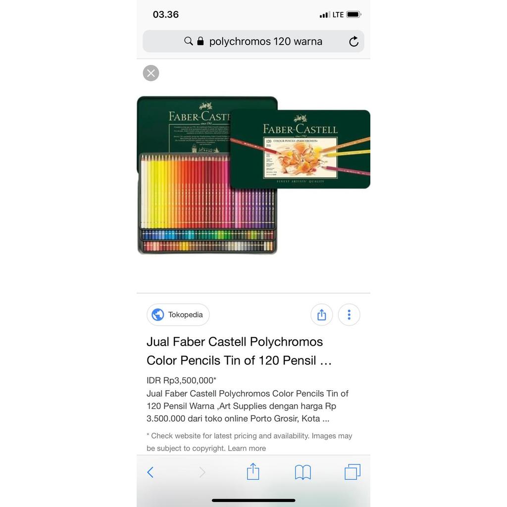 PENSIL WARNA POLYCHROMOS FABER CASTELL 120 WARNA TIN CASE