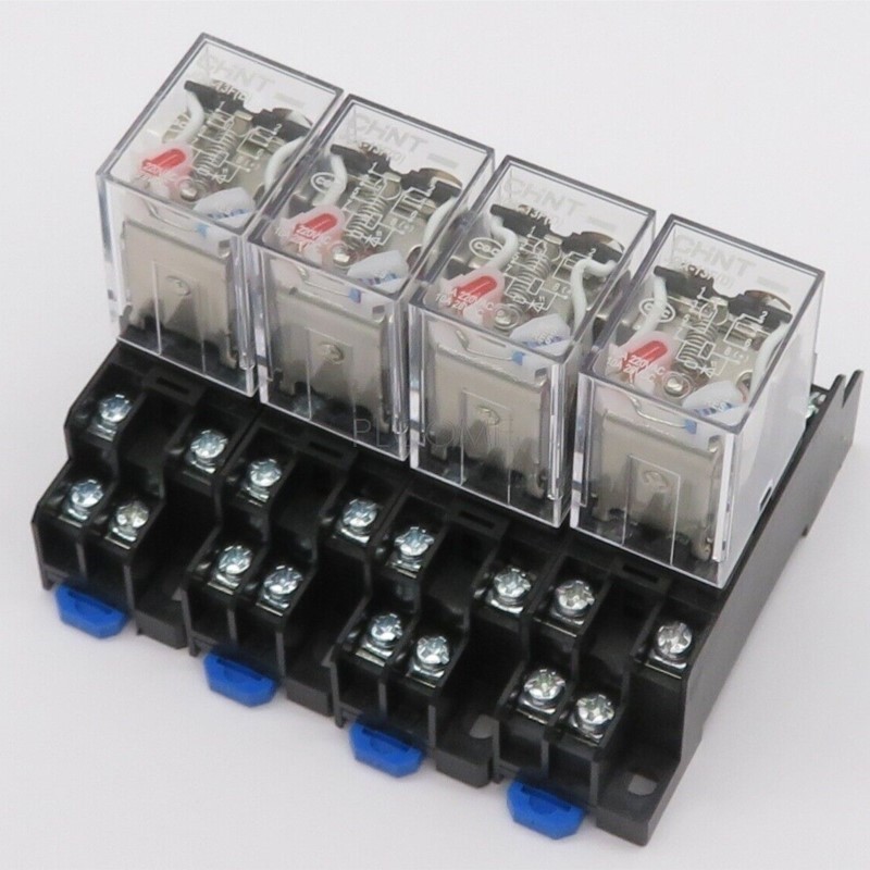 PROMO   4pcs CHINT JQX-13F(D)-2Z Miniature High-Power Electromagnetic Relay AC DC Coil DPDT LY2NJ HH