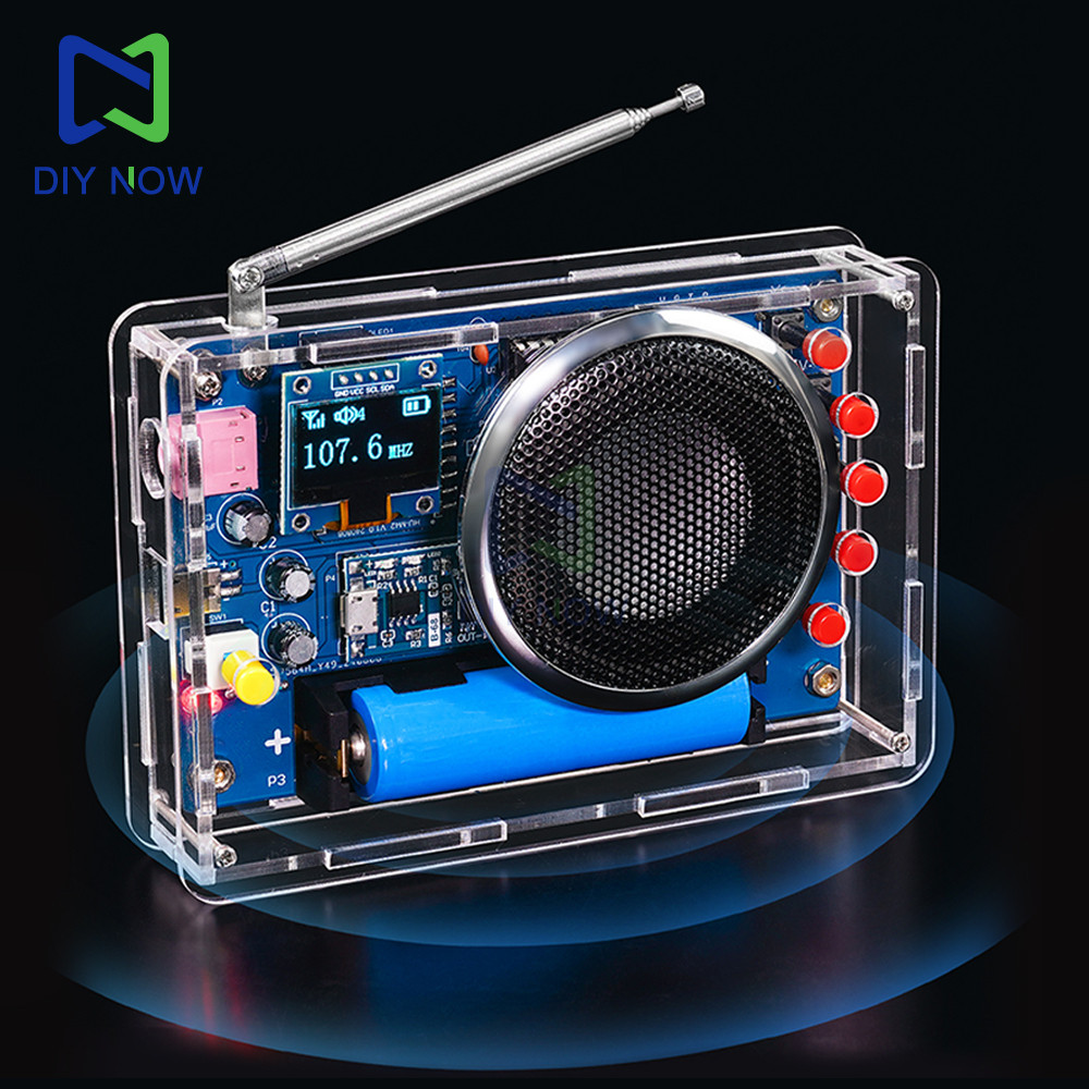 RDA5807 Radio DIY Kit OLED Display FM 87-108MHZ Radio Module Electronic Welding Assembly with