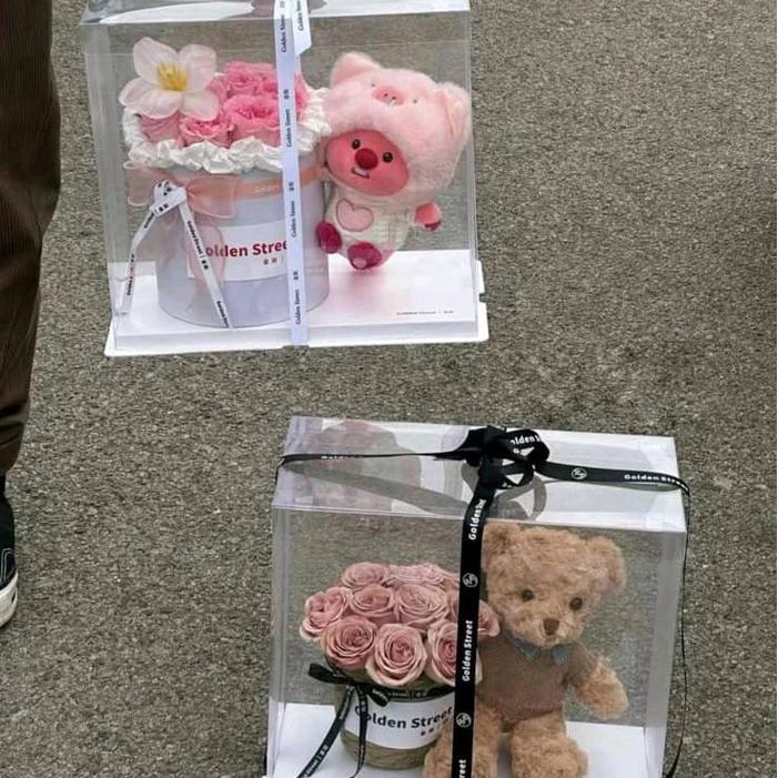 Kotak kado transparan / box mika transparan / kotak kado mika hantaran / box hampers mika hantaran