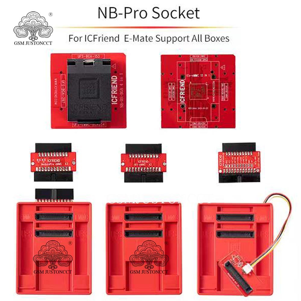 FLASH SALE    2022 ICFRIEND NB-PRO BGA  4 in 1 Socket Adapter ( No encryption chip ) Supports UFS 15