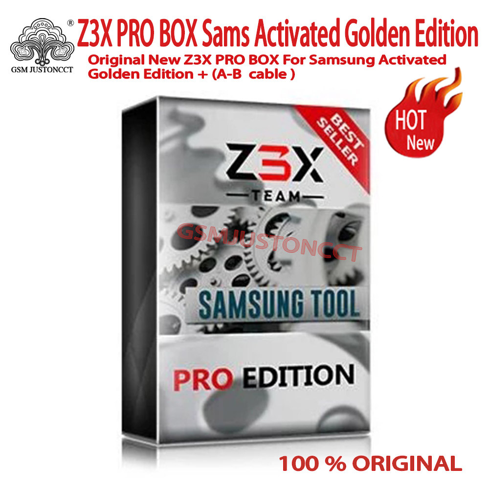 PROMO HARI INI  2022 Original Z3X PRO BOX Samsung Activated Golden Edition + USB A- B cable RHAF5 HO