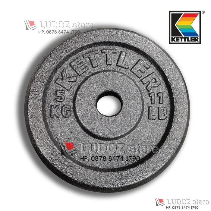 KETTLER 5Kg Plat Beban Cast Iron Barbel Dumbell Plate besi 5 kg