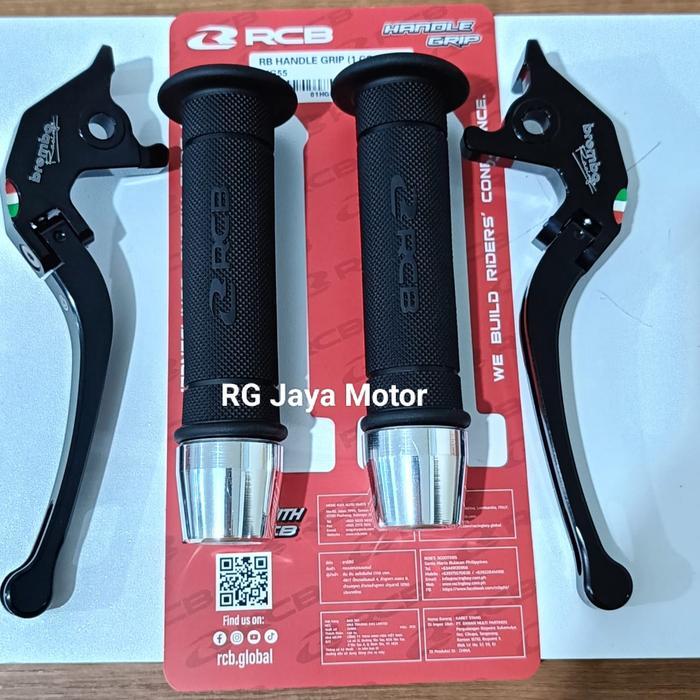 3In1 Handle Rem Lipat Black + Handgrip Rcb Hg55 + Jalu Stang Pcx Chrome Nmax New / Nmax Old