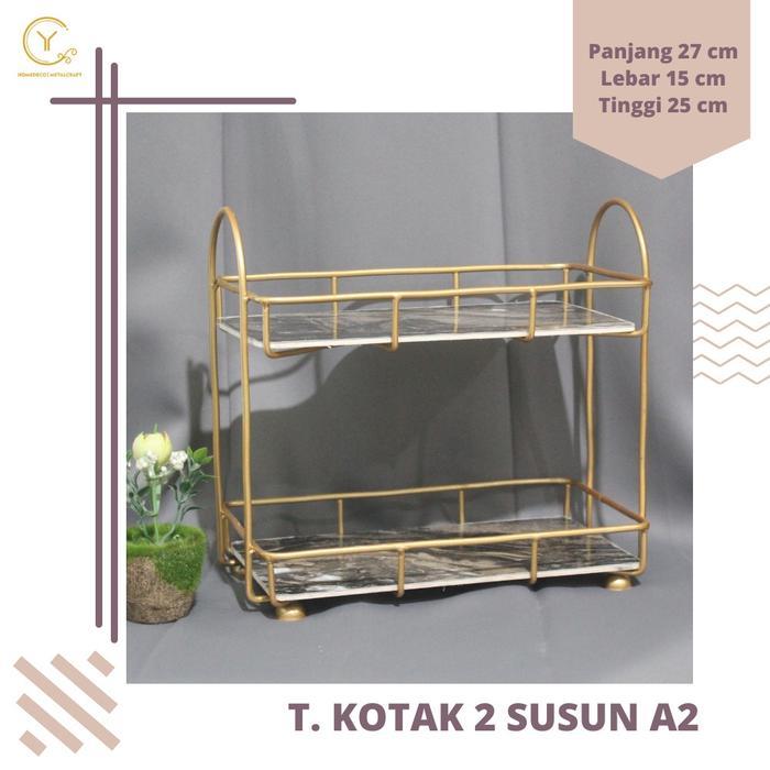 TATAKAN KOTAK 2 SUSUN A2 - RAK MAKE UP - RAK SERBAGUNA - RAK BESI