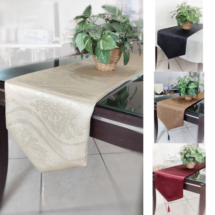 Taplak Polos Emboss Glossy / Doff utk. Meja Tamu / Meja Makan kain 2
